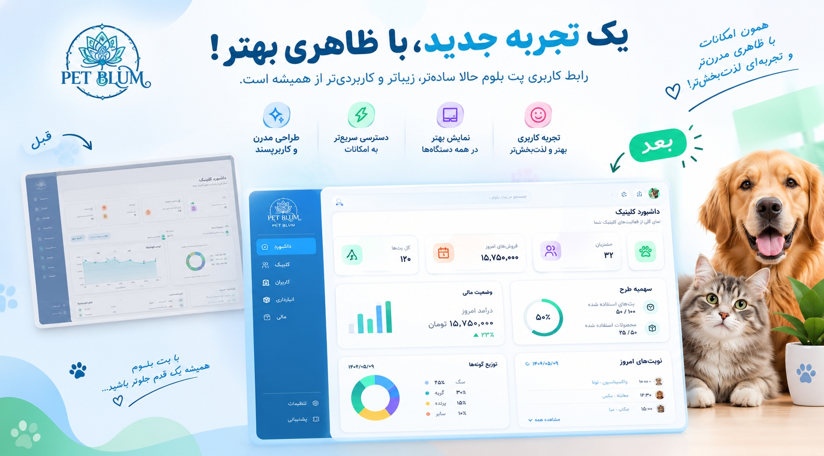 نرم افزار مدرن و کاربرپسند پت شاپ PetBlum